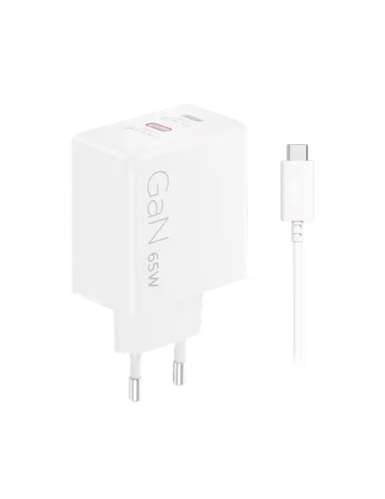 Lenovo Dual USB-C 65W GaN Ladegerät, weiß