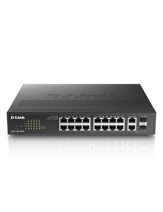 D-Link DGS-1100-18PV2 Smart Managed Switch 16x Gigabit Ethernet, 2x ComboGE/SFP, Desktop/19"-Rackmontage