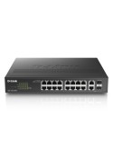 D-Link DGS-1100-18PV2 Smart Managed Switch 16x Gigabit Ethernet, 2x ComboGE/SFP, Desktop/19"-Rackmontage