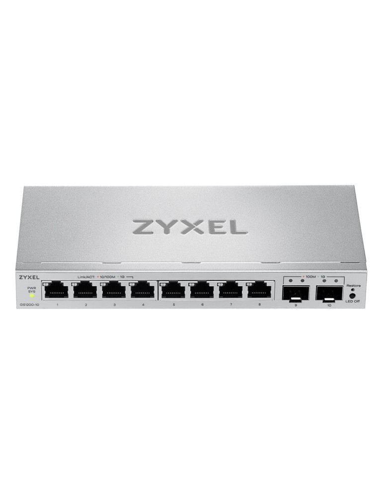 Zyxel GS1200-10v3 Smart Managed Switch 8x Gigabit Ethernet, 2x 1G SFP