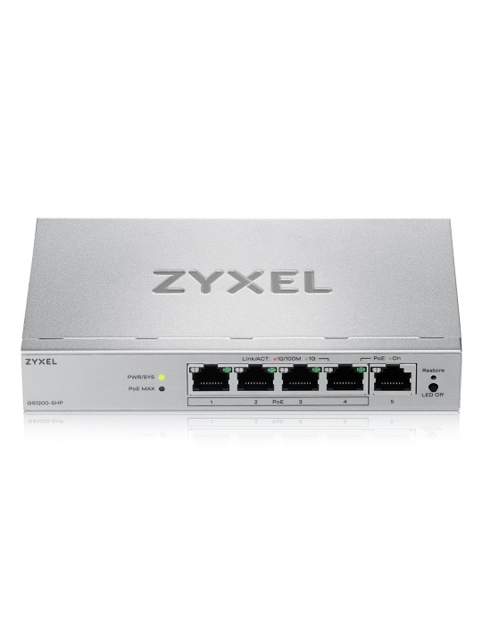 Zyxel GS1200-5HPv3 Smart Managed Switch 5x Gigabit Ethernet (4x PoE+, max. 68W)