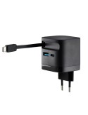 Intenso Power Adapter W65ACIC GaN black Schnellladegerät mit 65 W Leistung, Leistungsstarke GaN-Technologie, Ausziehbares 70 cm 