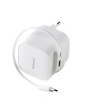 Intenso Power Adapter W65ACIC GaN white Schnellladegerät mit 65 W Leistung, Leistungsstarke GaN-Technologie, Ausziehbares 70 cm 