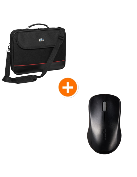 Bundle Pedea Tasche Trendline 17,3" + Rapoo Maus "1620" Notebooktasche bis 17,3", Kabellose Maus mit 2,4 GHz Verbindung