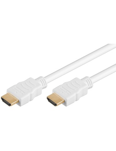 Goobay 15m HDMI Kabel 2.0 mit Ethernet, weiß [4K (2160p), bis zu 18Gbit/s, vergoldete Kontakte, ARC]