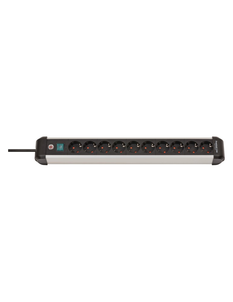 Brennenstuhl Premium-ALU-Line 10fach schwarz *DE* 3m H05VV-F3G1 mit Schalter