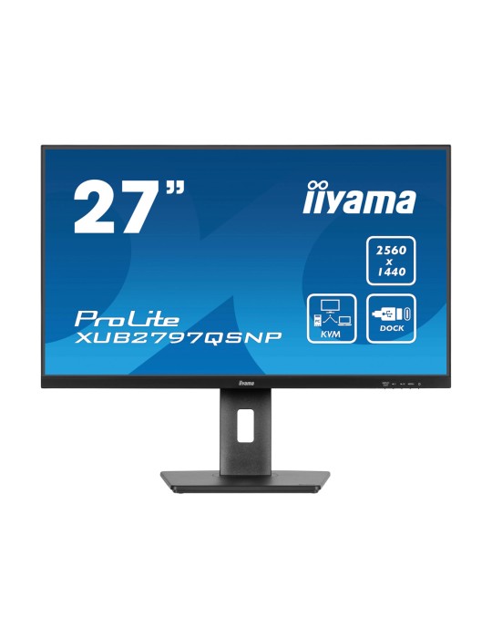 Iiyama ProLite XUB2797QSNP-B1 27" QHD IPS, 100Hz, HDMI, DisplayPort, USB-C (PD 96W), USB-Hub