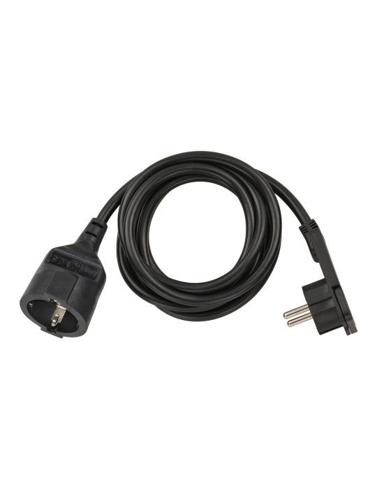 Brennenstuhl Verl.-Kabel 2m H05VV-F3G1,5 sw. mit Kischu u. Flachstecker