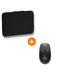 PEDEA Notebook-Sleeve Trend + Logitech M190 Wireless Maus bis 43,9 cm