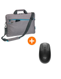 PEDEA Notebook Tasche 15,6" + Logitech M190 Wireless Maus , grau