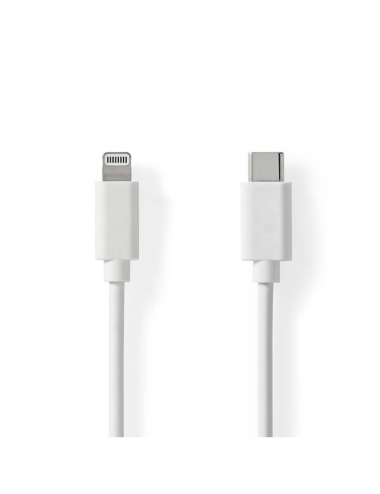 Nedis Lightning Kabel- USB 2.0 | Apple Lightning 8-Pin | USB-C™ Stecker | 480 Mbps | Vernickelt | 1.00 m | Rund | PVC | Weiss | 