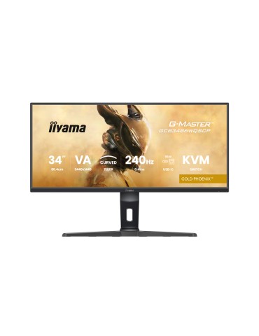 Iiyama GCB3486WQSCP-B1 Gaming Monitor 34" UWQHD VA, 240 Hz, 0.4 ms MPRT, USB-Hub, USB-C (PD 95W), RJ45, AMD FreeSync Premium