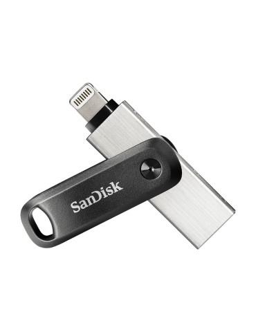 SanDisk iXpand Go Typ-A/Typ-Lightning 256GB USB-Stick Swivel, bis zu 75 MB/s, USB 3.2 Gen 1x1 (5 Gbit/s)