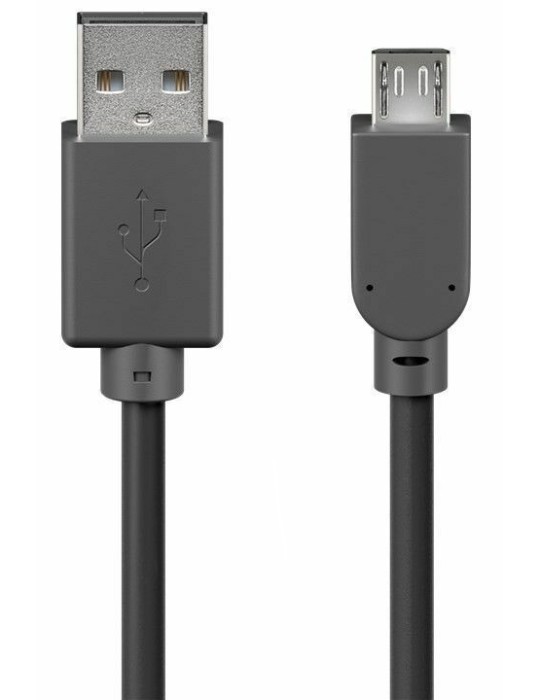 1,8m Goobay USB 2.0 Kabel, schwarz [Stecker Typ A - Stecker Typ Micro-B]