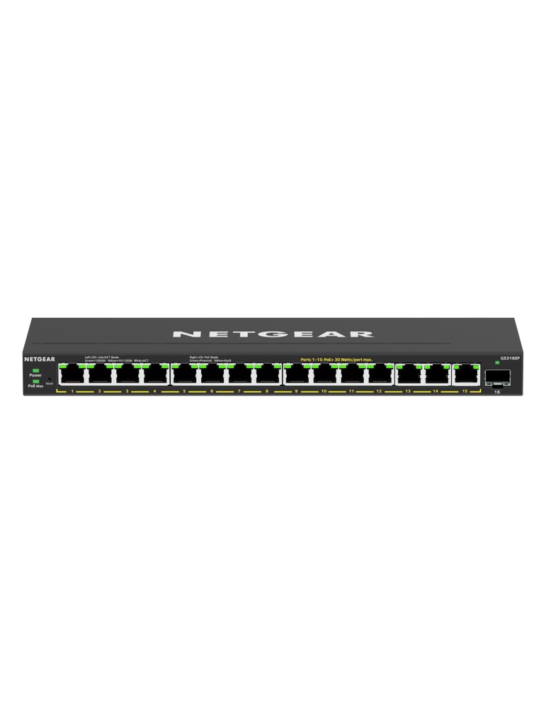 NETGEAR GS316EP SOHO Plus Switch [16x Gigabit Ethernet, 15x PoE+, 180W]