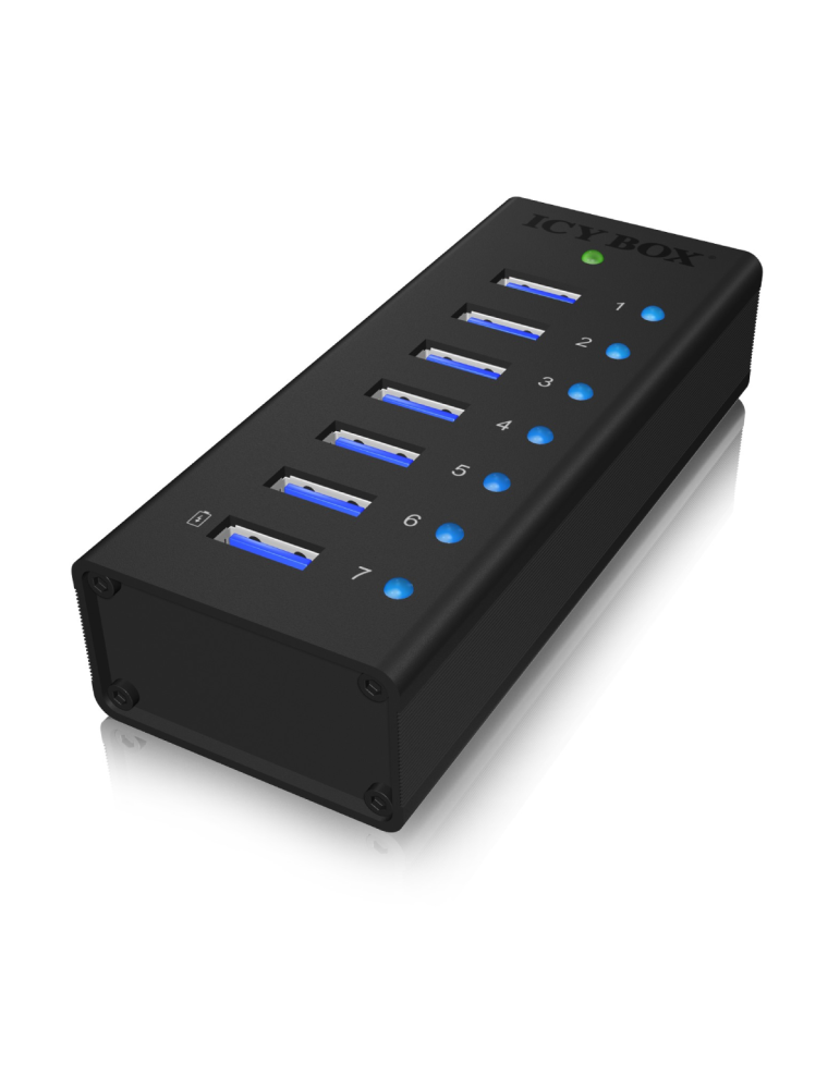 ICY BOX IB-AC618 - 7 Port USB 3.0 Hubmit USB Ladeport