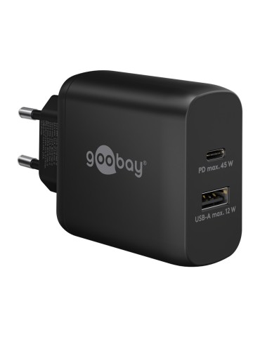 Goobay USB-C™ PD Dual-Schnellladegerät (45 W) schwarz