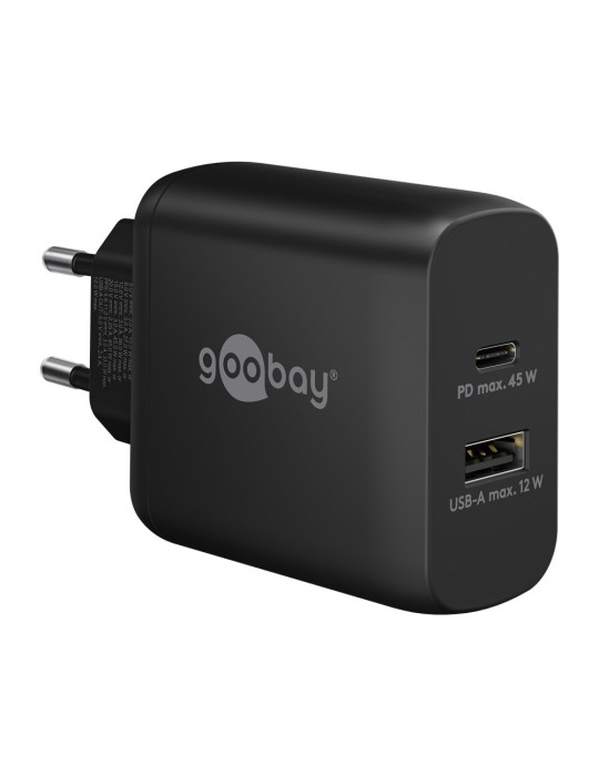 Goobay USB-C™ PD Dual-Schnellladegerät (45 W) schwarz