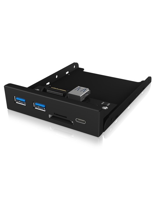 ICY BOX IB-HUB1417-i3 Frontpanel mit USB 3.0 Type-C und Type-A Hub mit Kartenleser