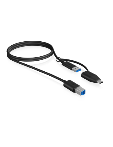 ICY BOX USB 3.2 (Gen 1) Type-B zu USB Type-A & Type-C Kabel