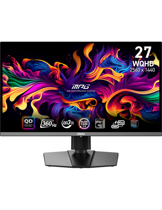 MSI MPG 271QRXDE QD-OLED Gaming Monitor - 360 Hz, 0,03ms GTG MSI OLED Care 2.0, HDMI 2.1 mit 48Gbps Bandbreite, 120Hz , VRR und 