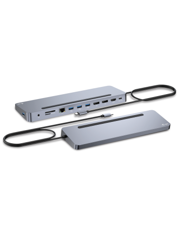 i-tec USB-C Metal Ergonomic 4K 3x Display Docking Station with P