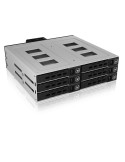 ICY BOX Backplane für 6x 2,5" SATA/SAS HDD/SSD Metall Gehäuse - Edelstahl Carrier