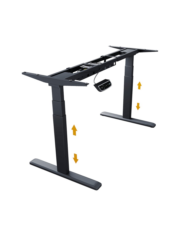ICY BOX IB-EW205B-T Elektrisch höhenverstellbares Sitz-/Steh -Tischgestell mit digitalem Memory-Touch-Panel