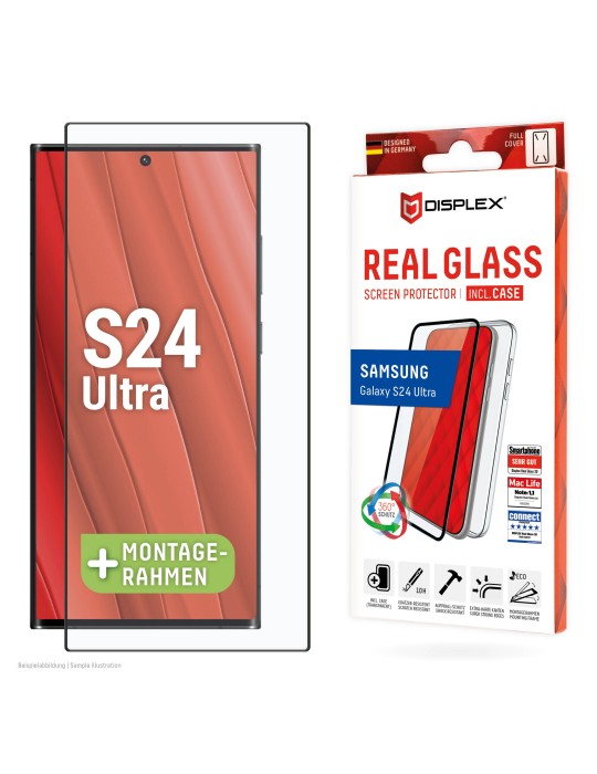 DISPLEX Full Cover Panzerglas (10H) + Schutzhülle für Samsung Galaxy S24 Ultra