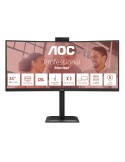 AOC CU34E4CW Curved Office Monitor 34 Zoll WQHD , höhenverstellbar, Lautsprecher, Webcam, schwarz