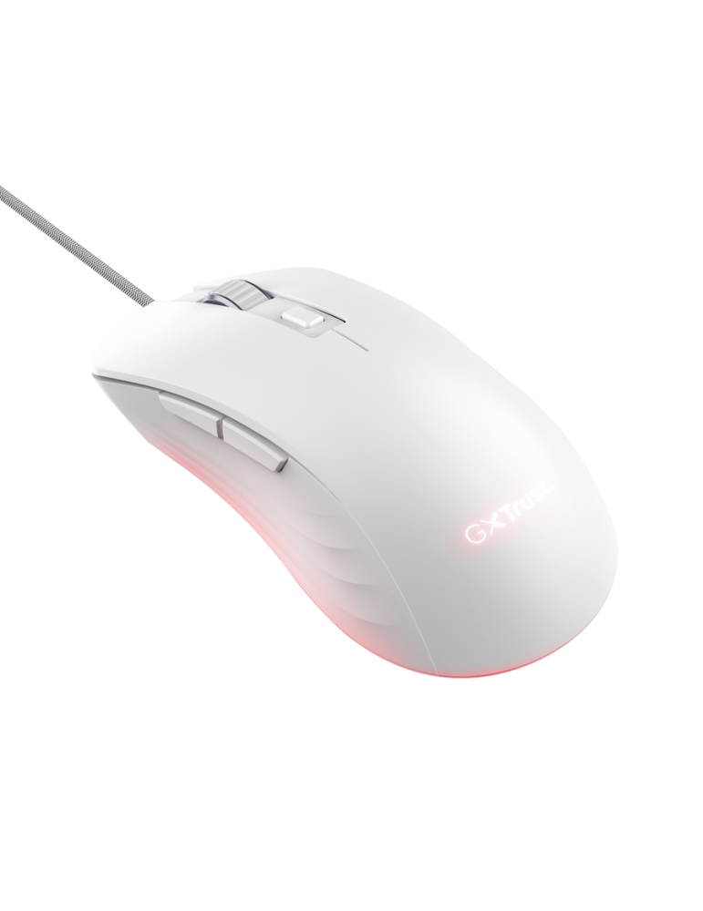 MAU Trust Gaming GXT924W YBAR+ Gaming Maus weiß Hochleistungsfähige Gaming-Maus mit 25K DPI-Sensor und voller RGB LED-Beleuchtun