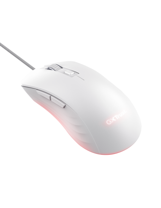 MAU Trust Gaming GXT924W YBAR+ Gaming Maus weiß Hochleistungsfähige Gaming-Maus mit 25K DPI-Sensor und voller RGB LED-Beleuchtun