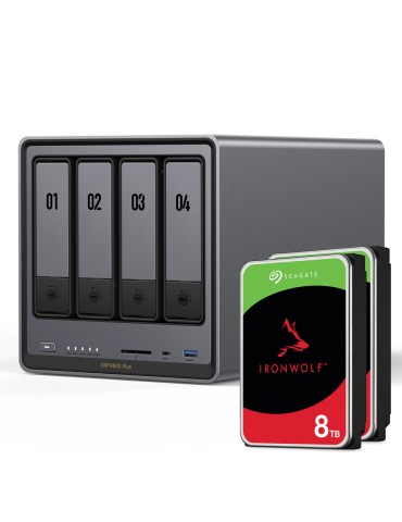 UGREEN DXP4800 Plus 16TB Seagate IronWolf NAS-Bundle NAS inkl. 2x 8TB Seagate IronWolf 3,5 Zoll SATA Festplatte