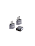 Intenso 3er Pack USB Adapter A480C USB-A Buchse zu USB-C Stecker, Unterstützt USB OTG, 480Mbps Datenübertragung, Aluminium anthr