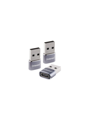 Intenso 3er Pack USB Adapter C480A USB-C Buchse zu USB-A Stecker, Unterstützt USB OTG, 480Mbps Datenübertragung, Aluminium anthr