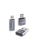 Intenso 3er Pack USB Adapter MIX480, Aluminium grau USB-C Buchse zu microUSB Stecker, USB-C Buchse zu USB-A Stecker, USB-C Buchs