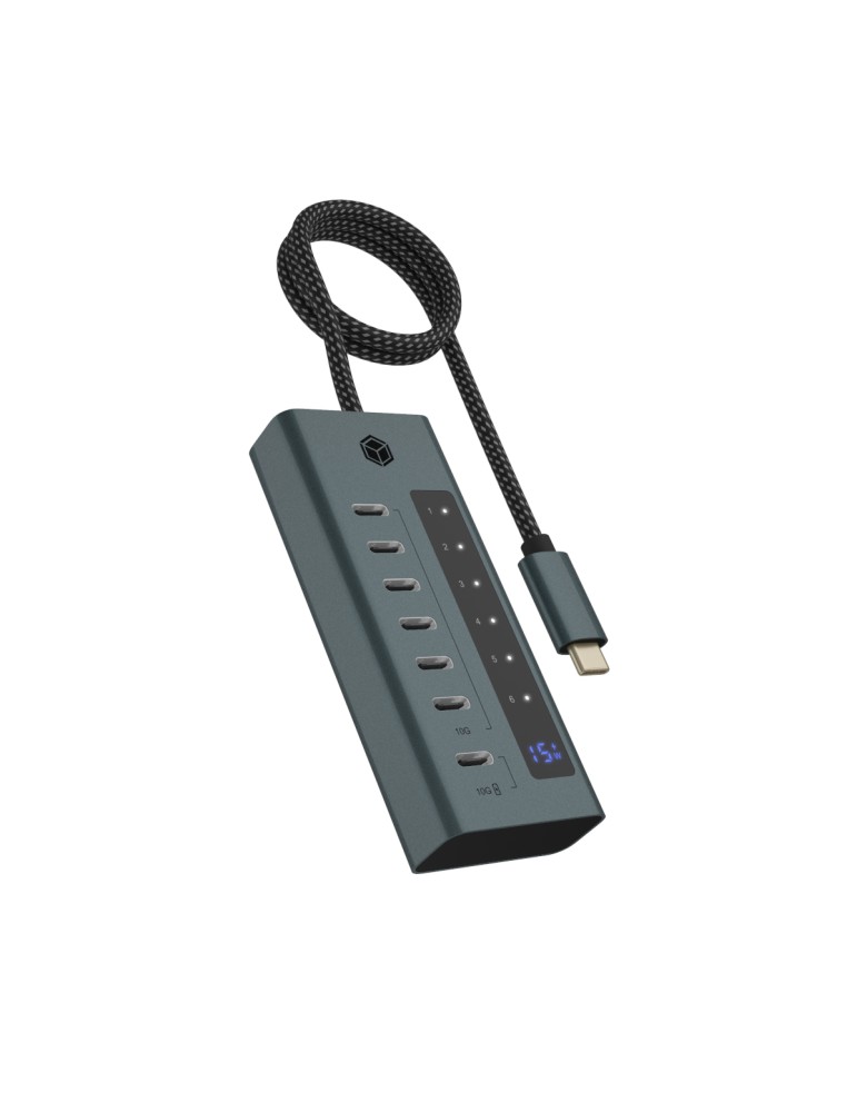 ICY BOX IB-HUB1457-C31 7-Port USB Type-C Hub 3.2 Gen 2, blaugrau