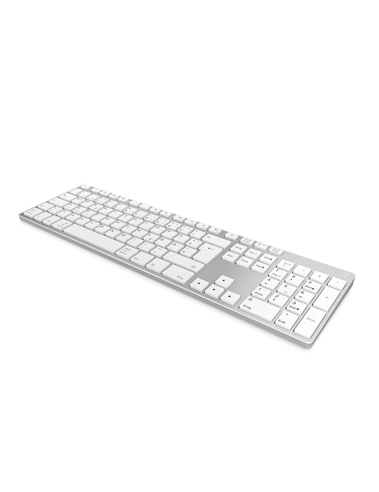 KeySonic KSK-8022BT Bluetooth-Tastatur (DE) Aluminium Gehäuse, Full-Size, Bis zu drei Geräte gleichzeitig