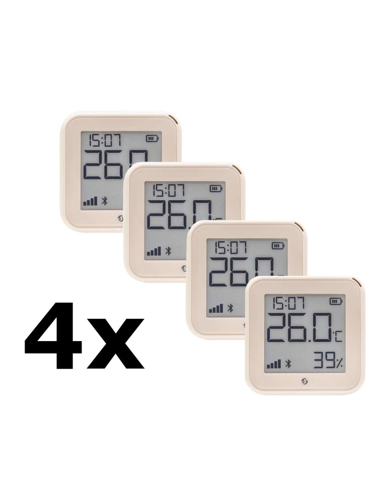 Bundle 4x Shelly H&T Gen.3 Temperatur- & Luftfeuchtigkeitssensor - Temperatur und Luftfeuchtigkeitssensor mit WLAN und Bluetooth