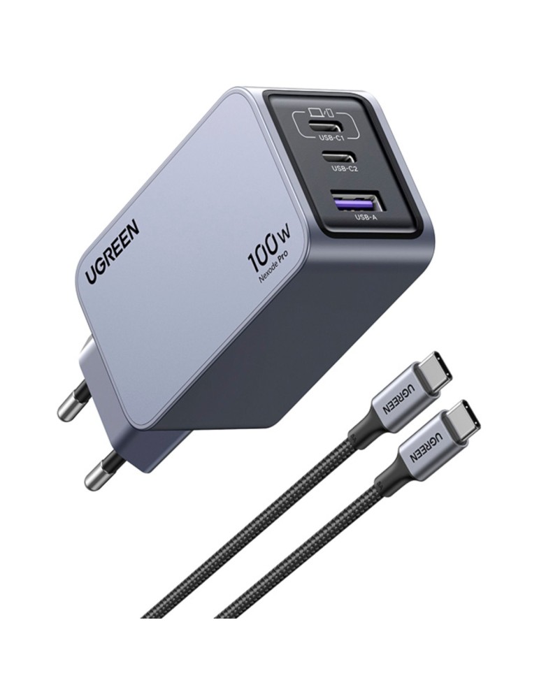 UGREEN Ladegerät Nexode Pro 100W GaN Adapter mit USB-C Ladekabel