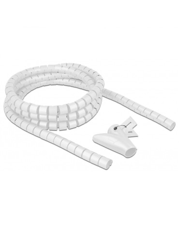 Delock Spiralschlauch mit Einziehwerkzeug 2,5 m x 20 mm weiß