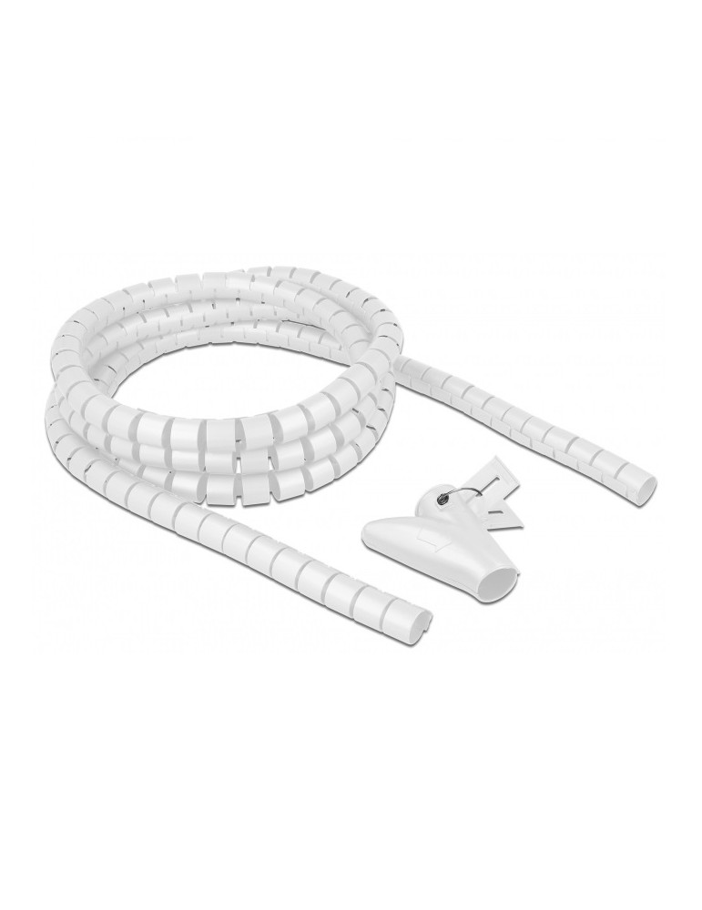 Delock Spiralschlauch mit Einziehwerkzeug 2,5 m x 20 mm weiß