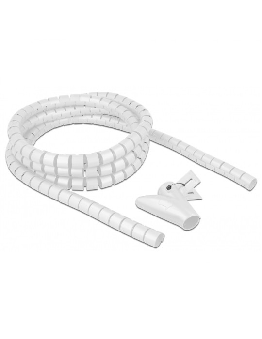 Delock Spiralschlauch mit Einziehwerkzeug 2,5 m x 20 mm weiß