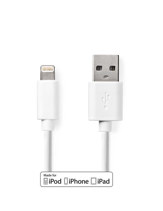 Nedis Kabel USB 2.0 | Apple Lightning 8-Pin | USB-A Stecker,weiß