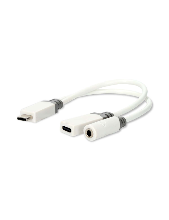 Nedis USB-C™ Adapter | USB 2.0 | USB-C™ Stecker USB-C™ Buchse / 3.5 mm Buchse | 0.10 m | Rund | Vergoldet | PVC | Weiss | Box