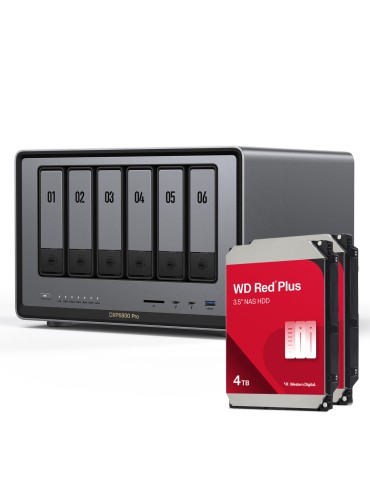 UGREEN DXP6800 Pro 8TB WD Red Plus NAS-Bundle NAS inkl. 2x 4TB Seagate IronWolf 3.5 Zoll SATA Festplatte