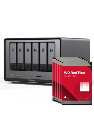 UGREEN DXP6800 Pro 24TB WD Red Plus NAS-Bundle NAS inkl. 6x 4TB Seagate IronWolf 3.5 Zoll SATA Festplatte
