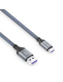 Sonero USB-C auf USB-A Ladekabel - USB 2.0 Super-Fast Charge 5V/5A - grau/blau - 1,00m