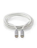Nedis USB-Kabel | USB 3.2 Gen 2x2 | USB-C™ Stecker | 20 Gbps | Vergoldet | 1.00 m | rund | Geflochten / Nylon | Silber | Verpack
