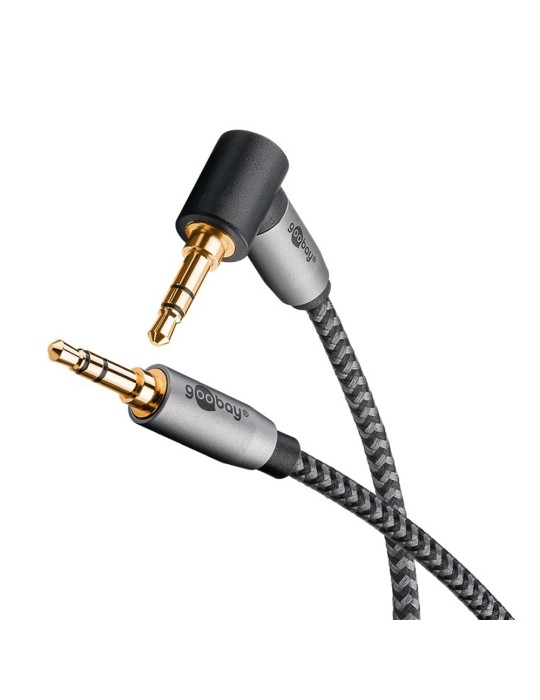 Goobay Plus Audioverbindungskabel 3,5mm Stereo, 90°, 3.0m